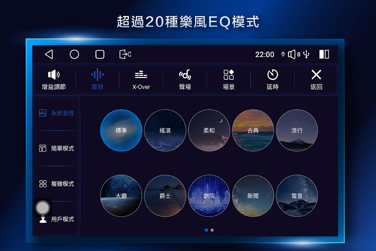CARDIO 車用安卓機 CPW Pro 13 吋，DSP 音效軟體內建 20 種樂風 EQ 模式