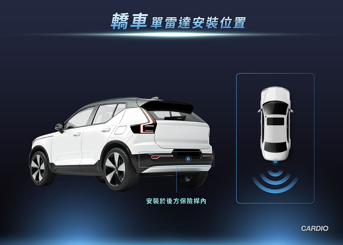 盲點偵測系統雷達:單雙雷達小客車與貨車安裝位置