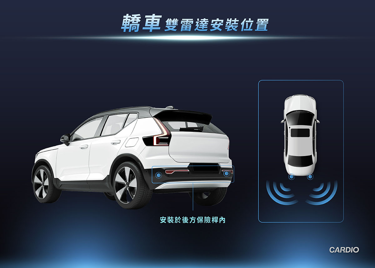 盲點偵測系統雷達:單雙雷達小客車與貨車安裝位置