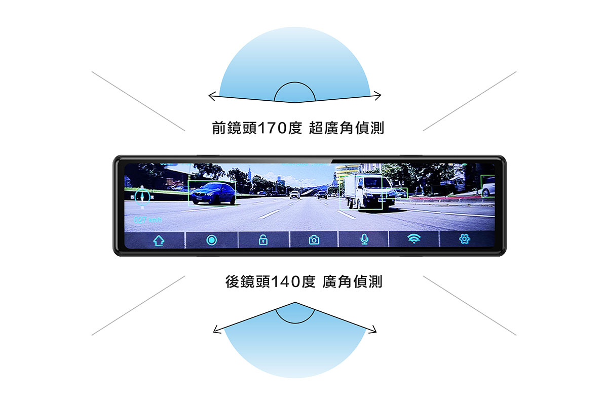 CARDIO CML-160S WIFI 行車記錄器,超廣角 170° 前鏡頭、廣角 140° 後鏡頭